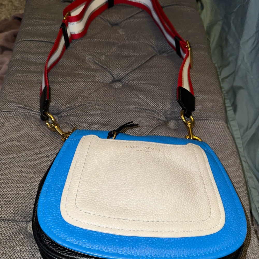 Marc Jacobs Blue and White Women's Crossbody Bag